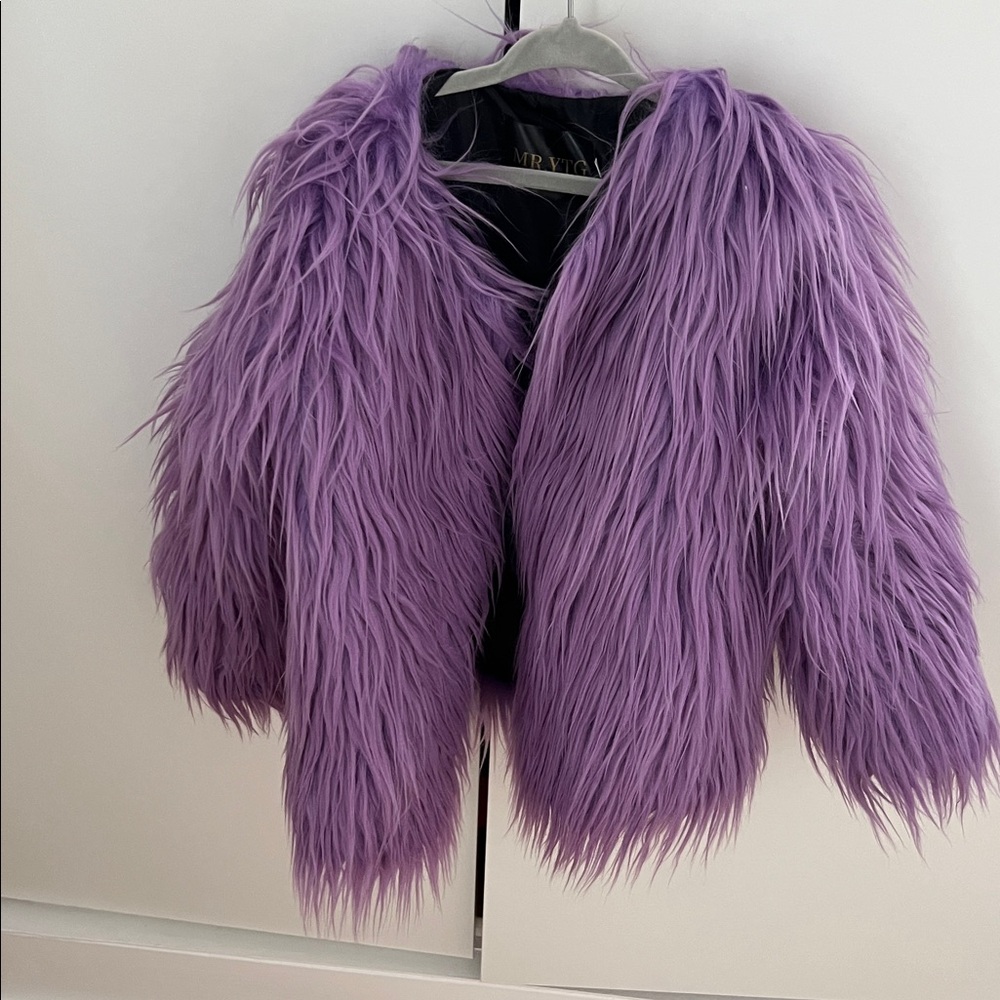 Purple Faux Fur Kids Jacket